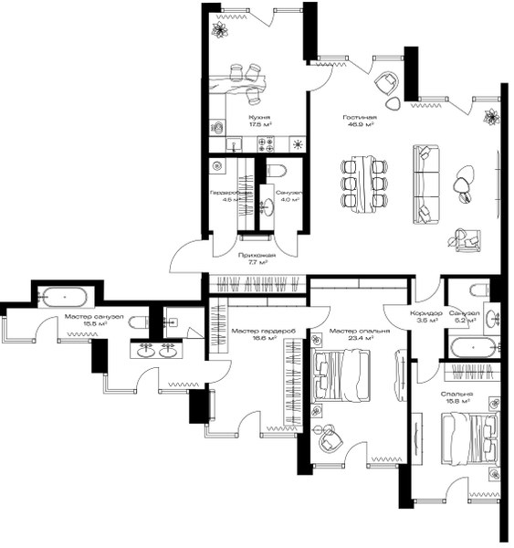 Планировка 160.6 м²
