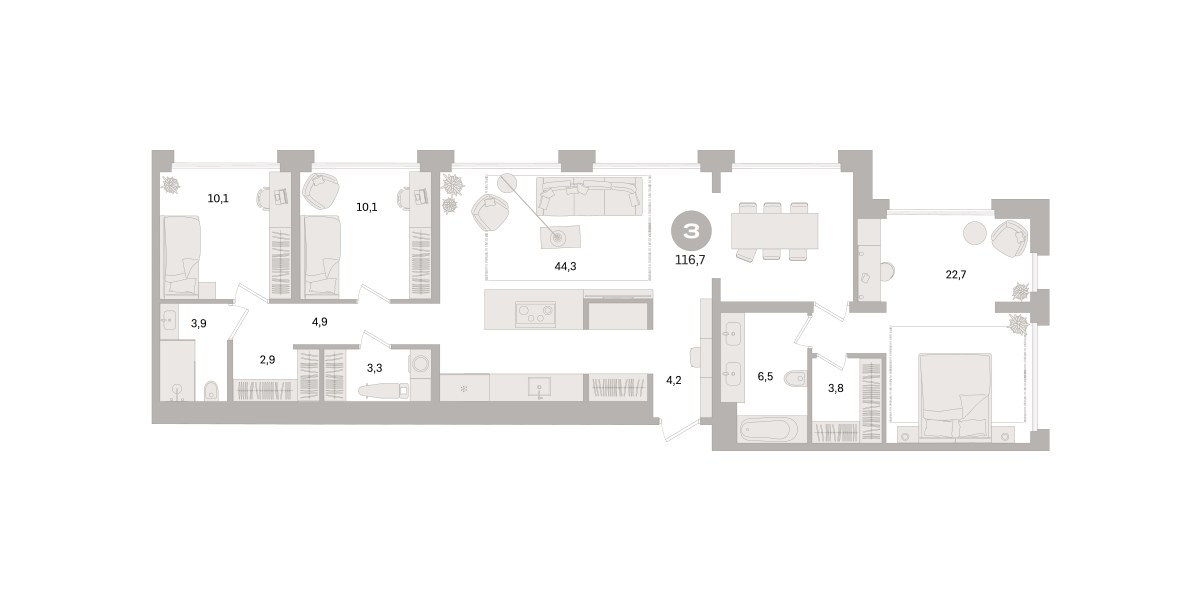 Планировка 116.7 м²