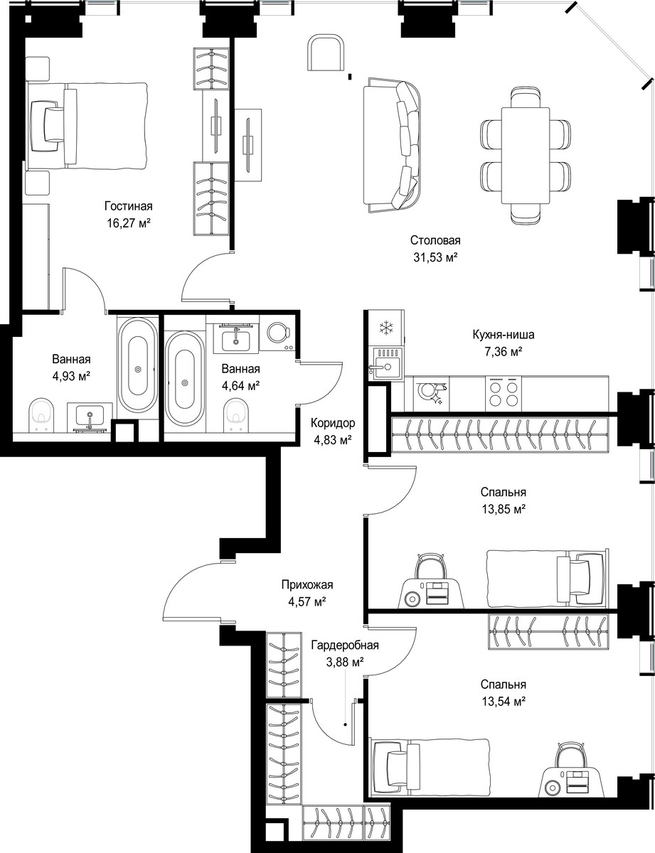 Планировка 105.4 м²