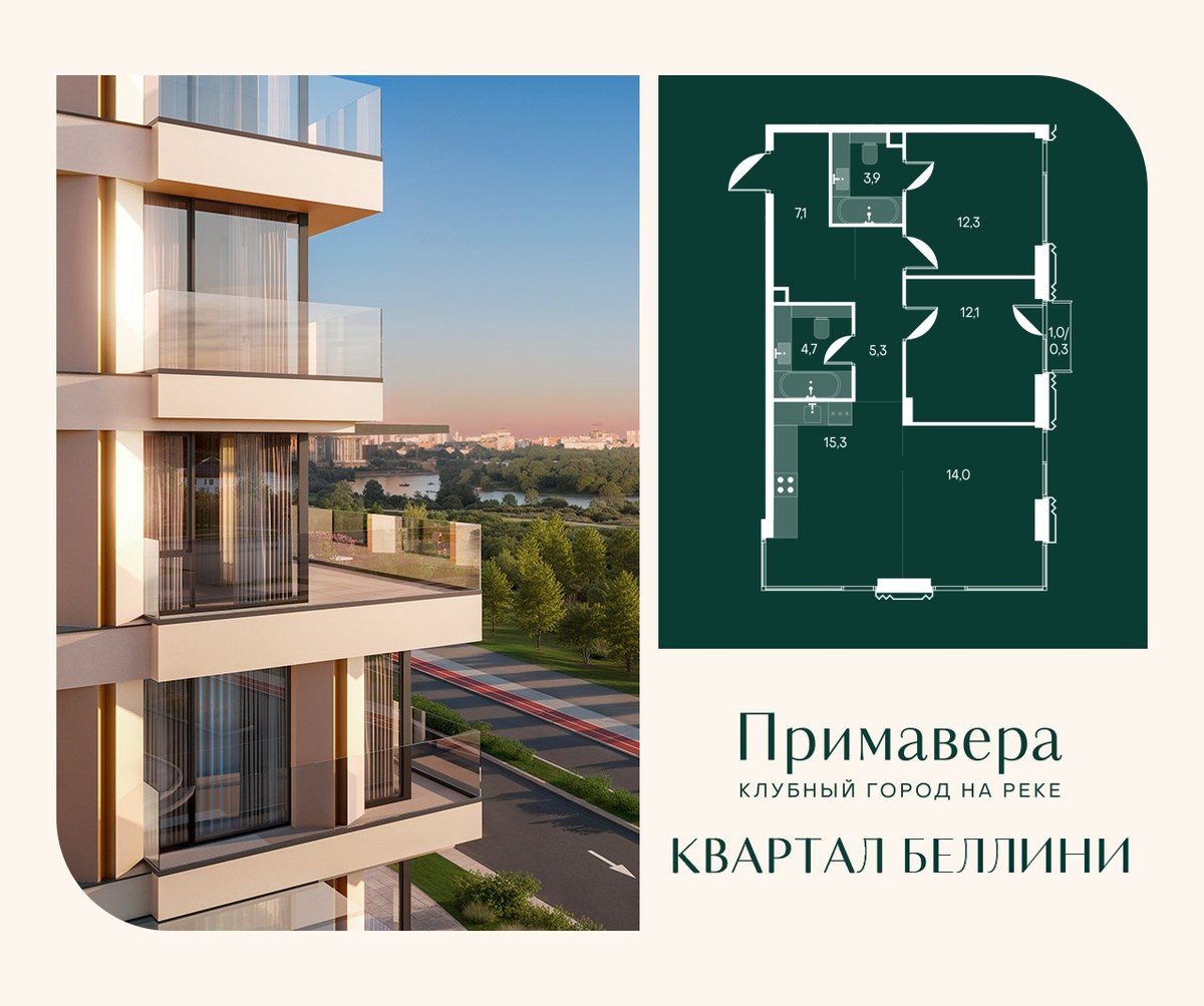 Планировка 75.0 м²