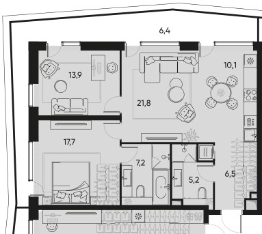 Планировка 83.0 м²
