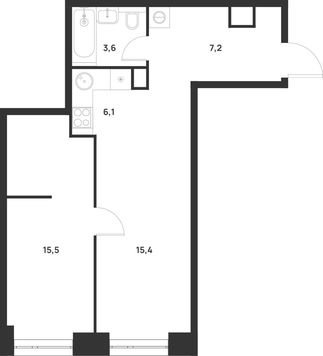 Планировка 47.9 м²