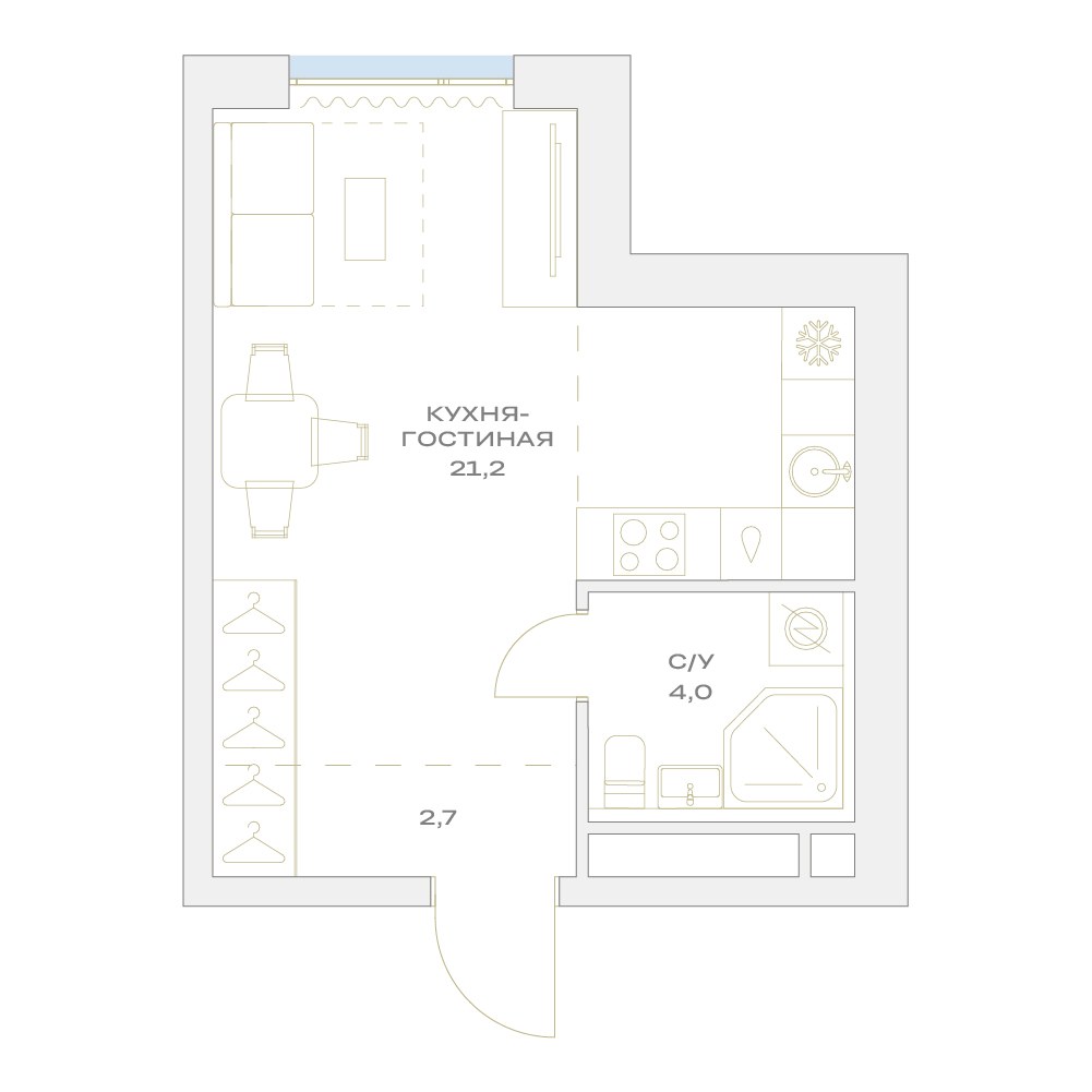 Планировка 27.9 м²