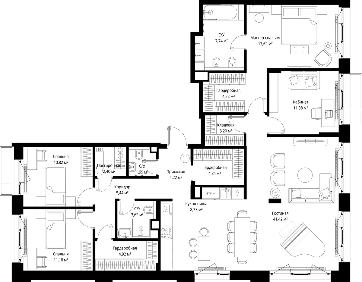 Планировка 143.84 м²