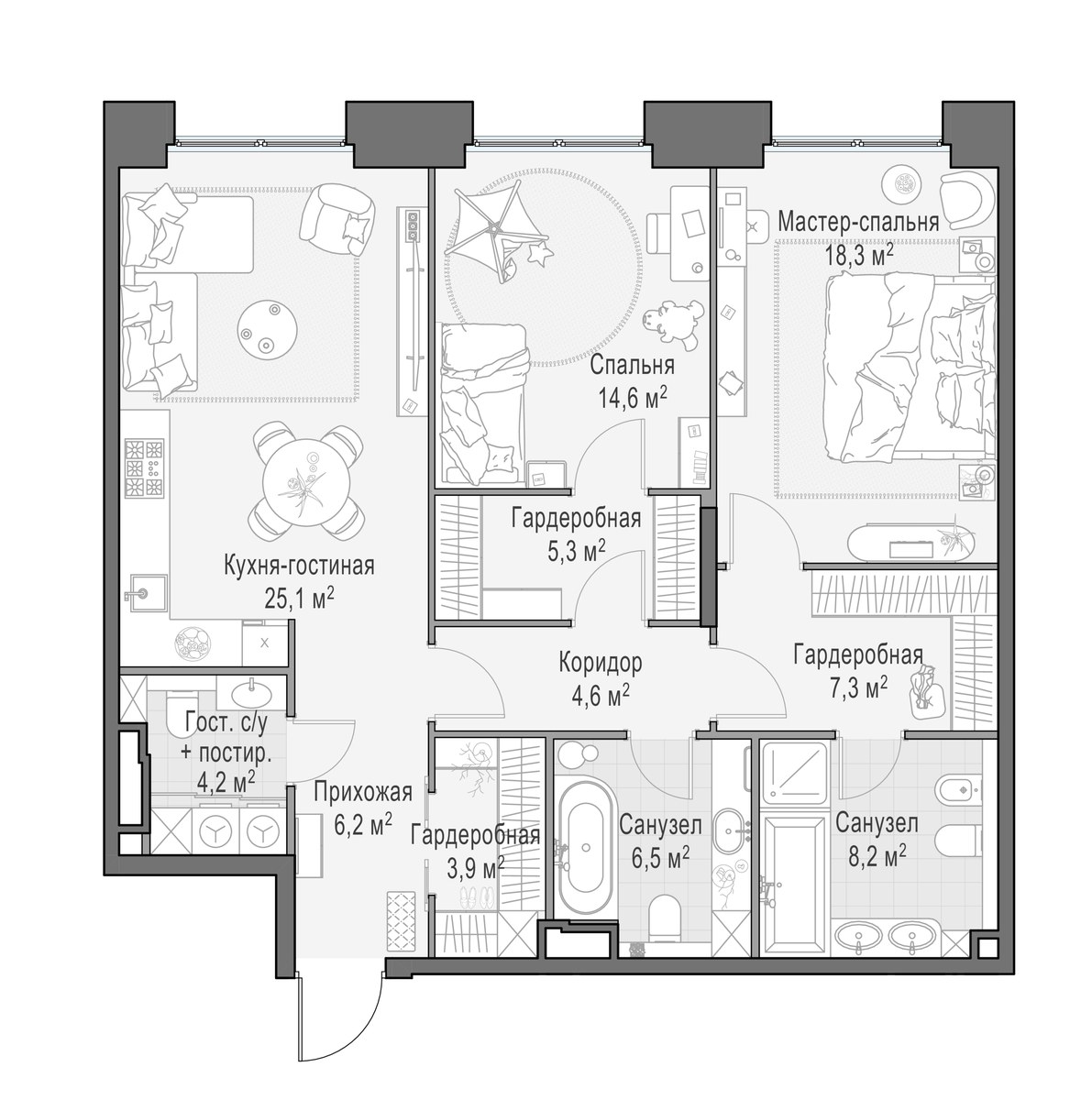 Планировка 104.6 м²