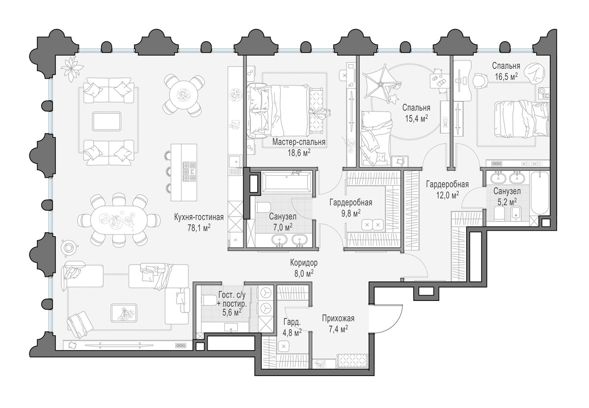 Планировка 186.9 м²
