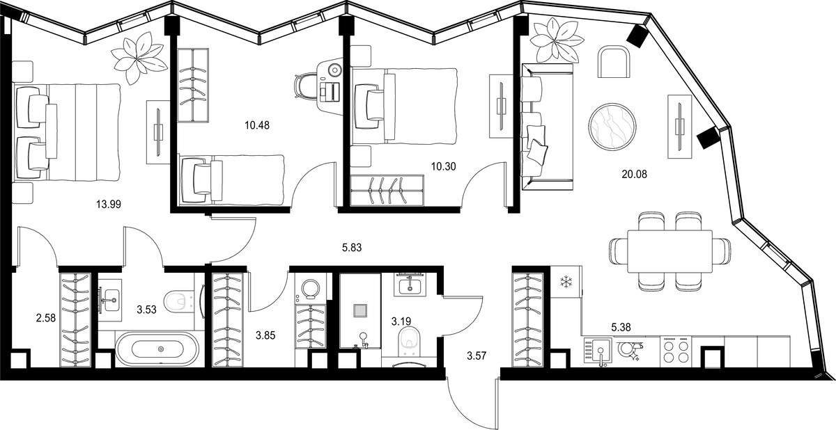 Планировка 82.78 м²