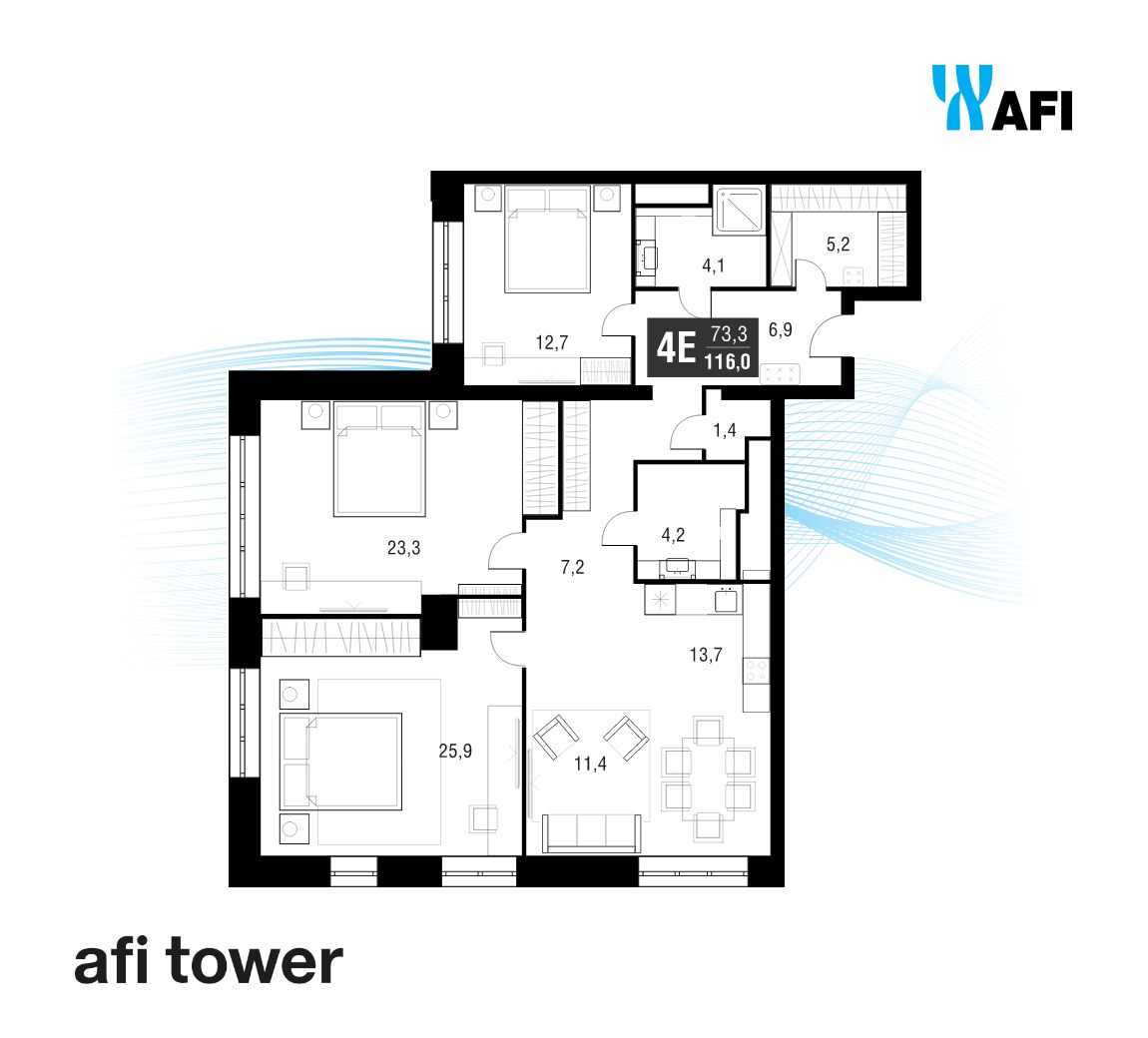 Планировка 116.2 м²