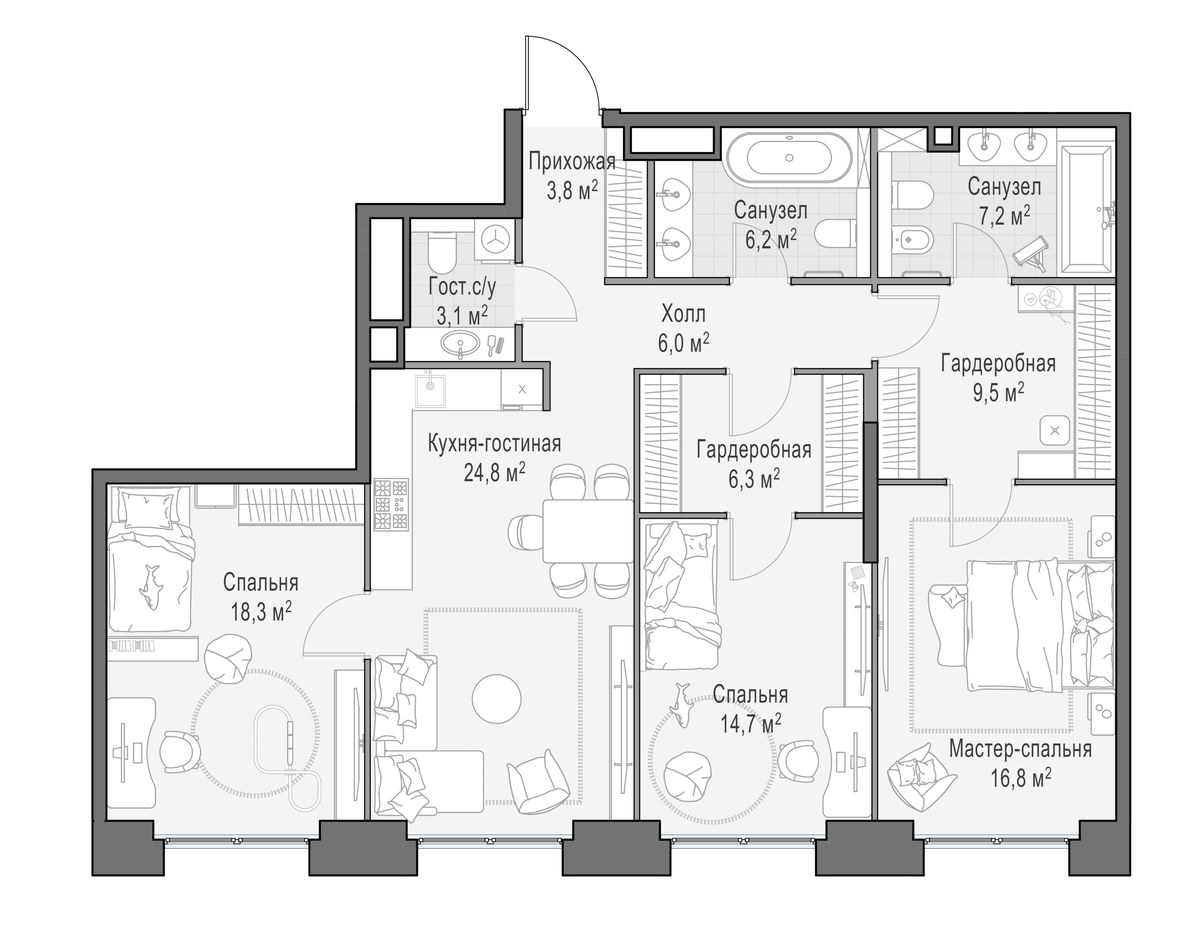 Планировка 117.7 м²