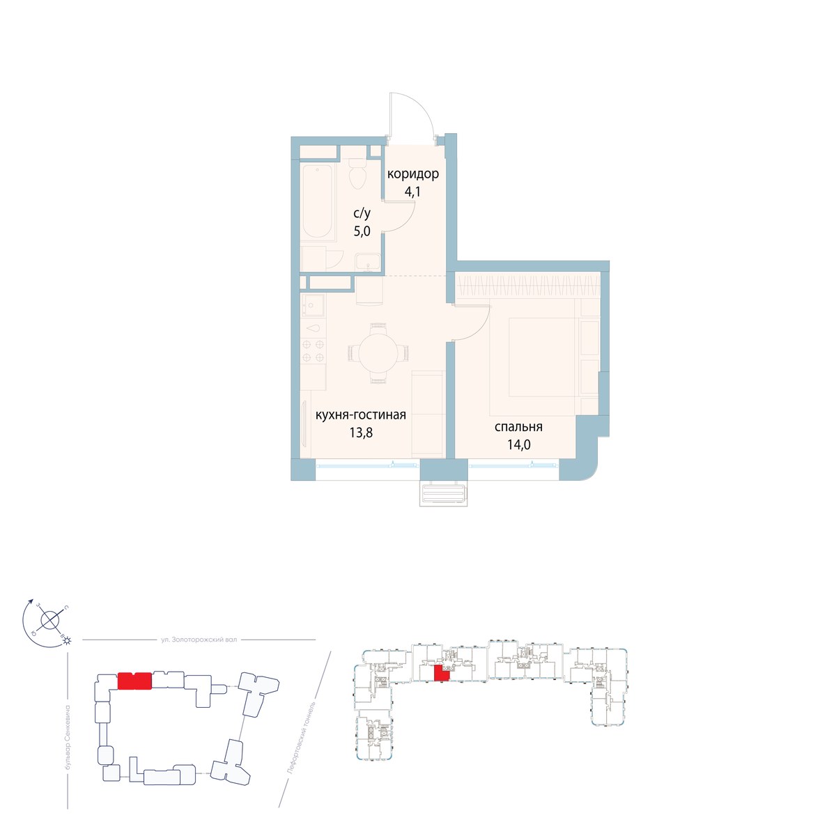 Планировка 36.9 м²