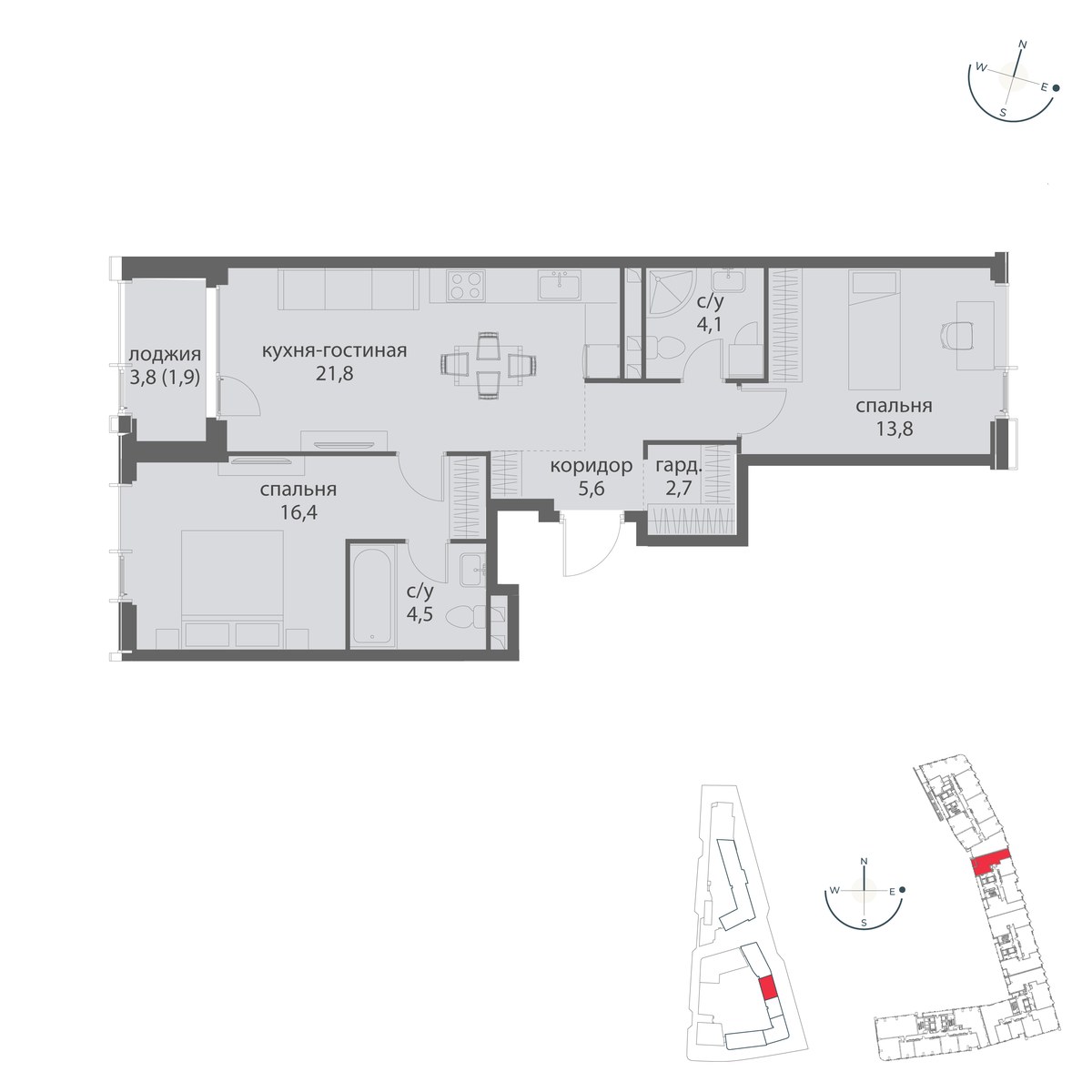 Планировка 70.8 м²