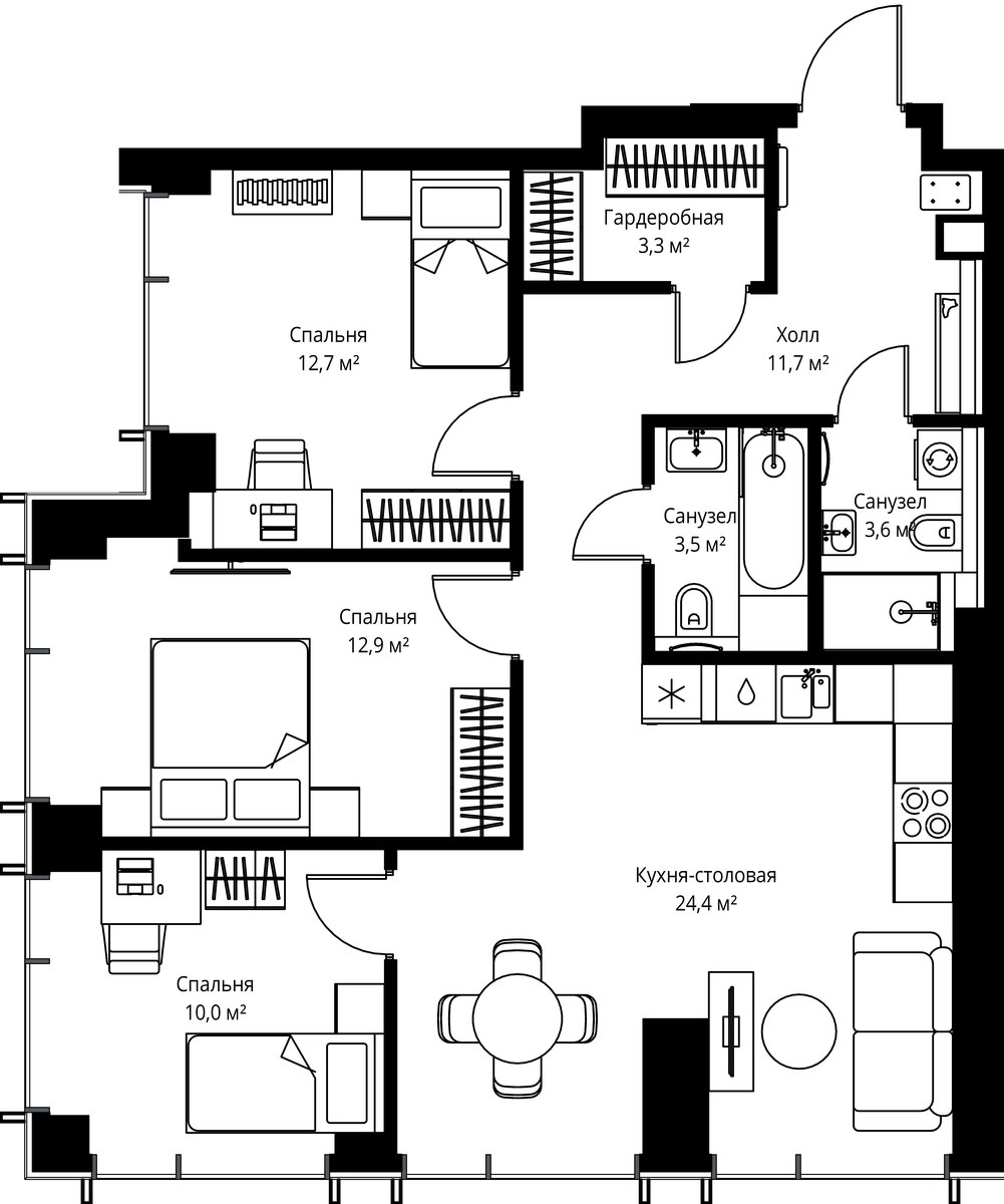 Планировка 82.1 м²