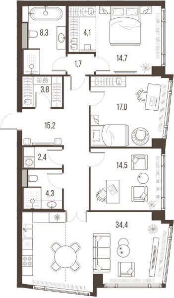 Планировка 120.4 м²