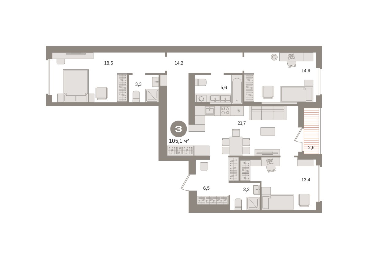 Планировка 105.08 м²