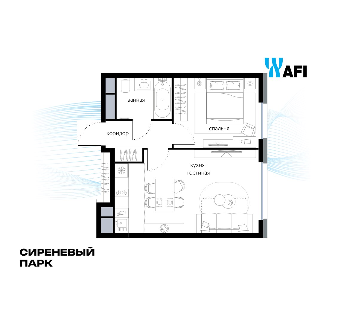 Планировка 41.2 м²