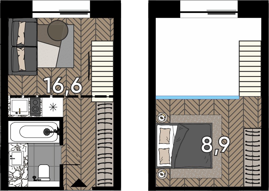 Планировка: Студия, 23.2 м²