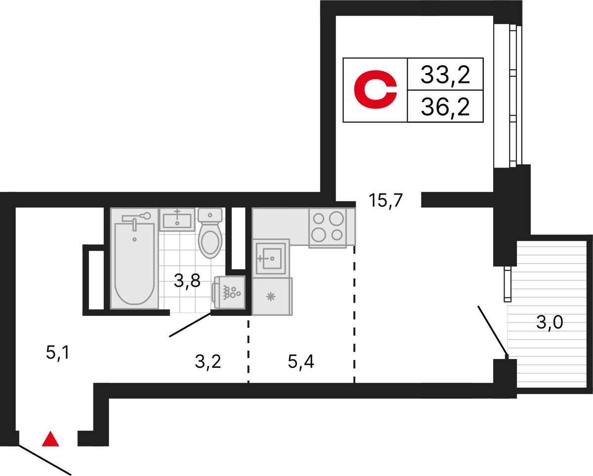 Планировка 36.2 м²