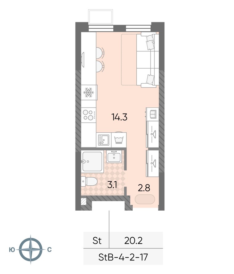 Планировка 20.2 м²