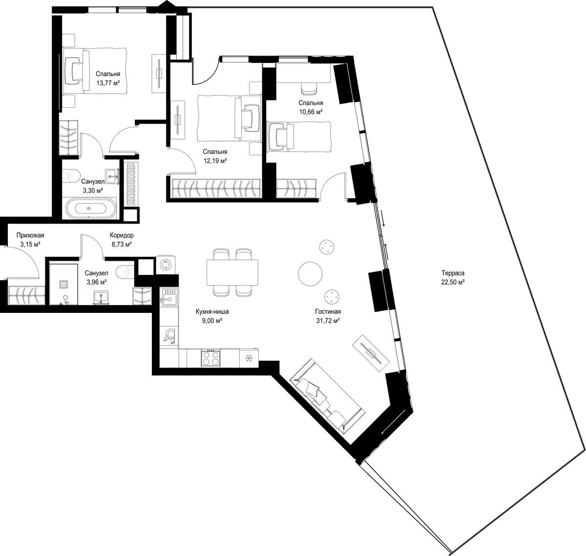 Планировка 118.98 м²