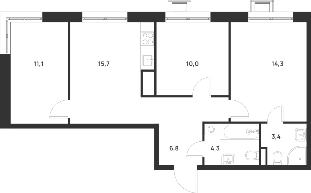 Планировка 65.6 м²