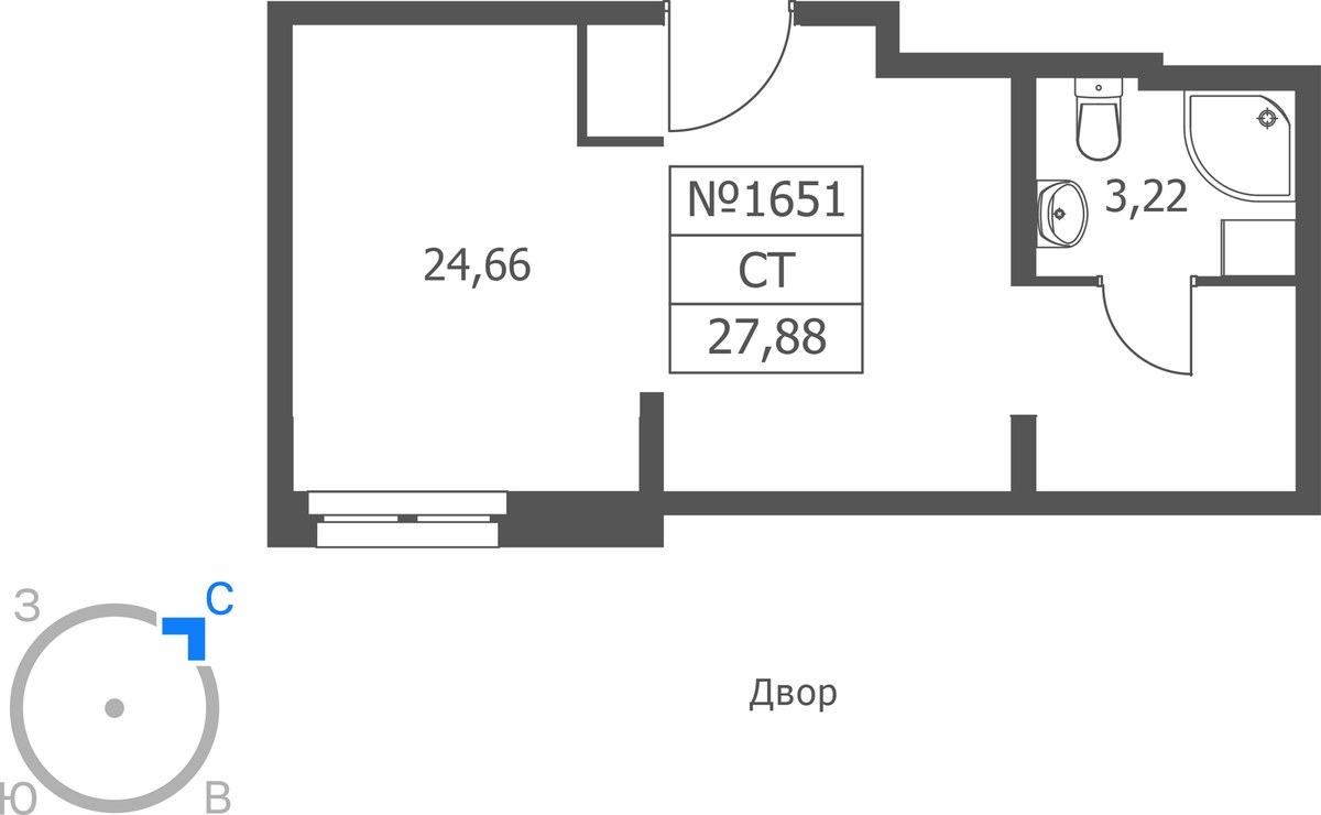 Планировка 27.88 м²