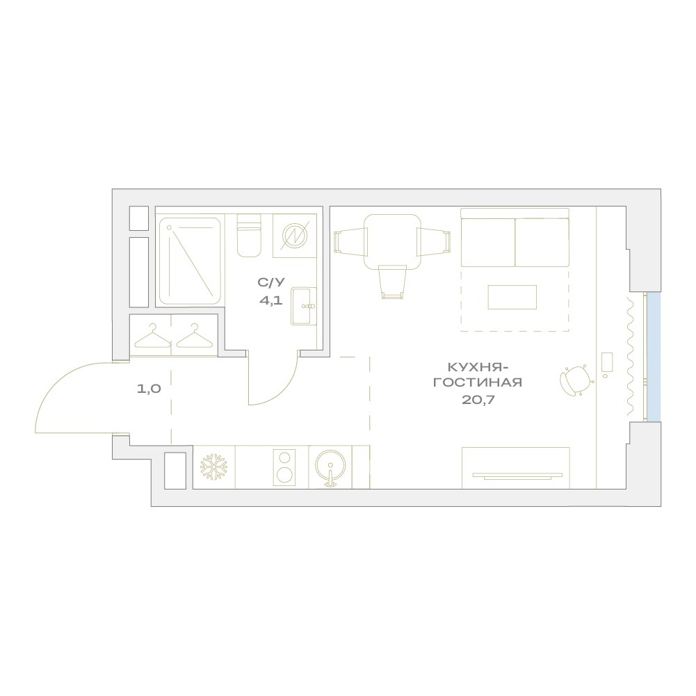 Планировка 25.8 м²