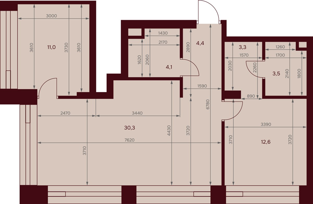 Планировка 68.7 м²