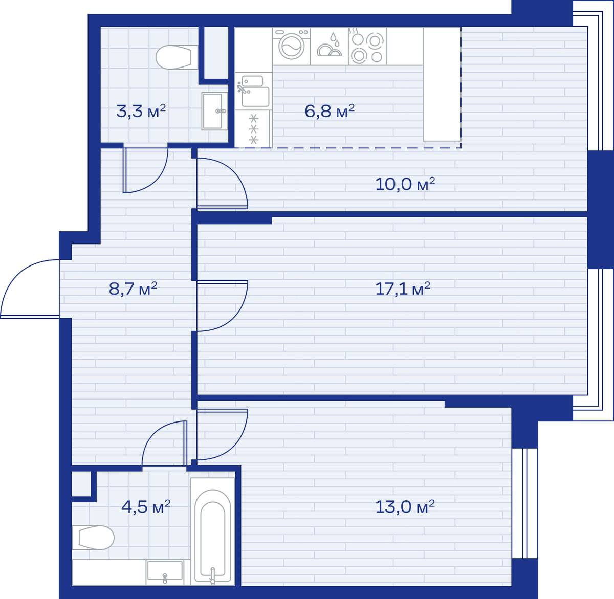 Планировка 63.0 м²