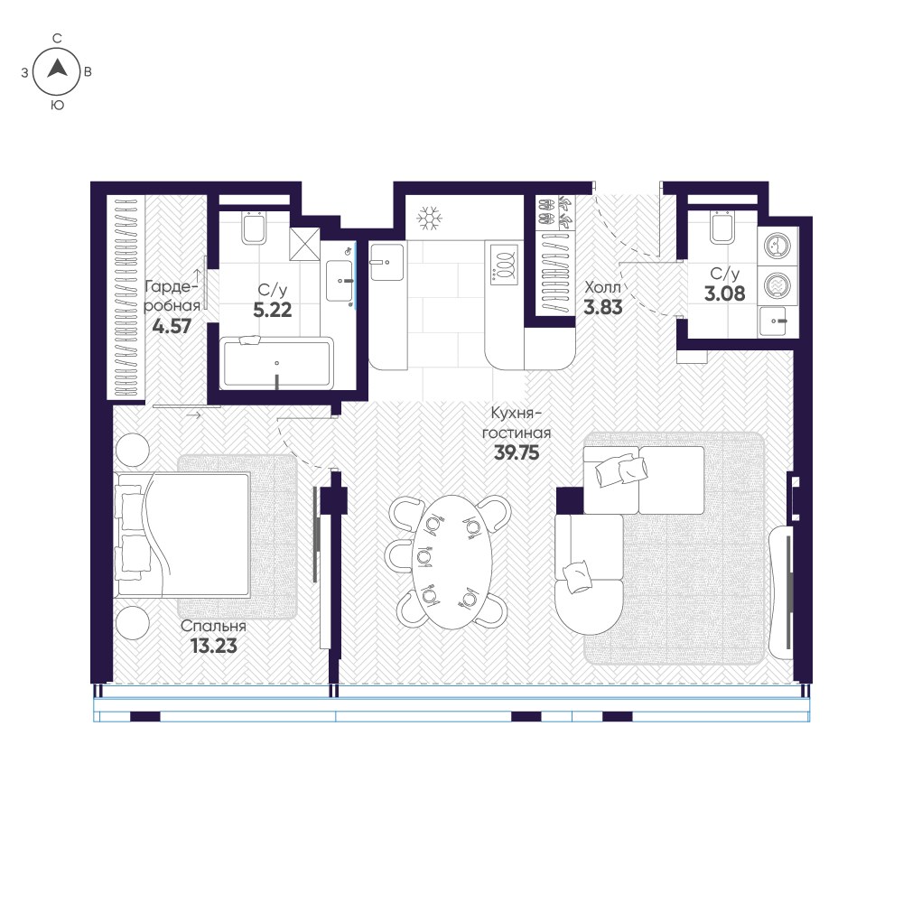 Планировка 72.1 м²