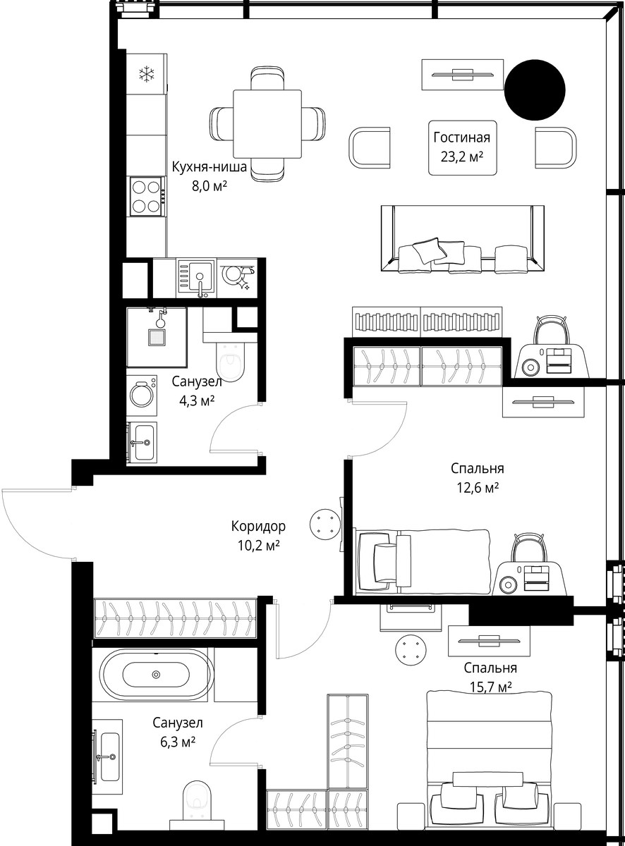 Планировка 80.3 м²
