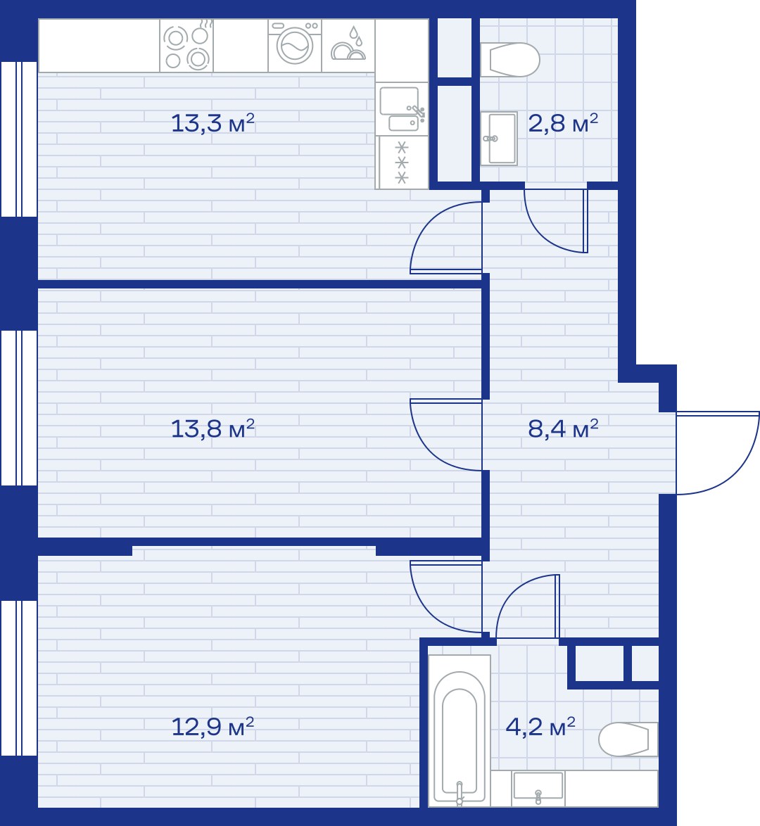 Планировка 55.0 м²