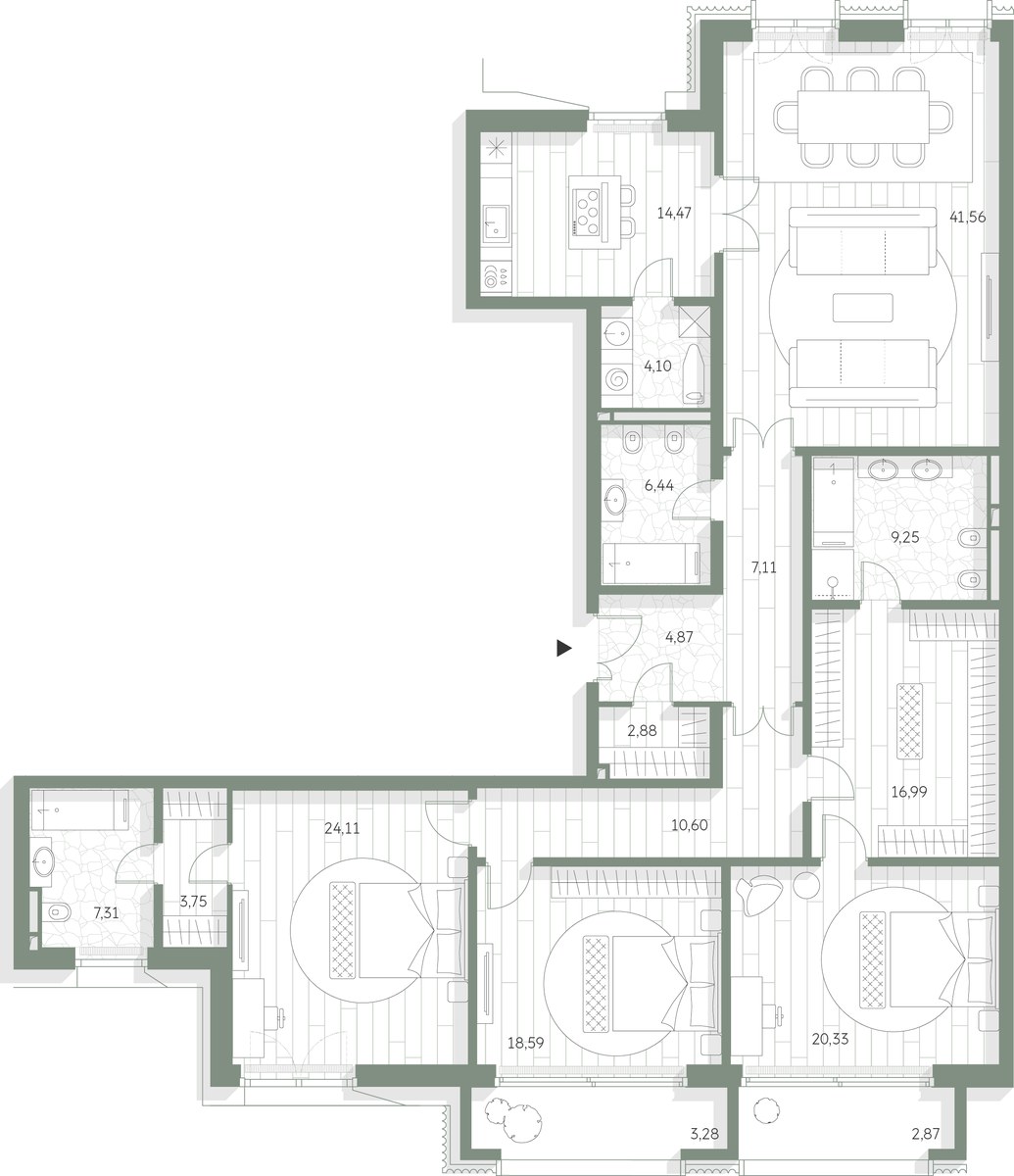 Планировка 198.51 м²