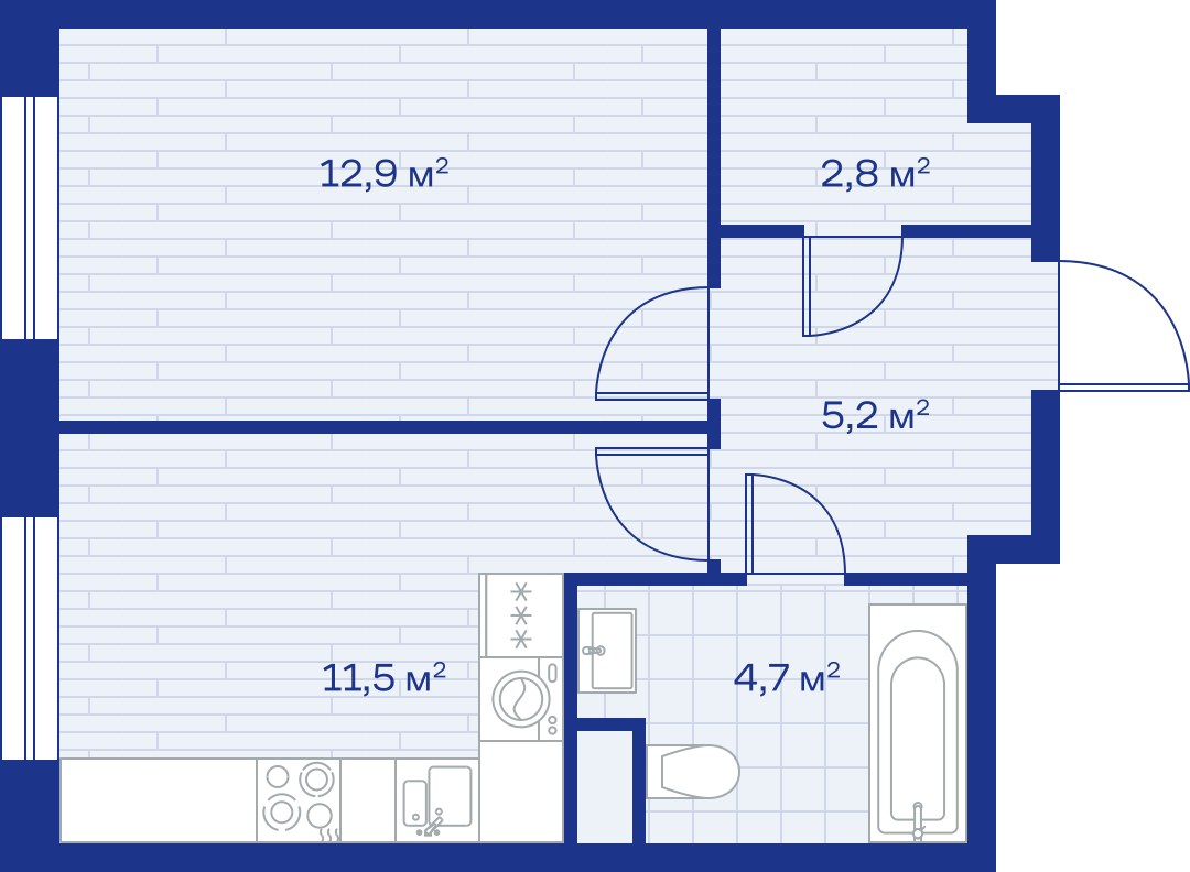 Планировка 37.0 м²