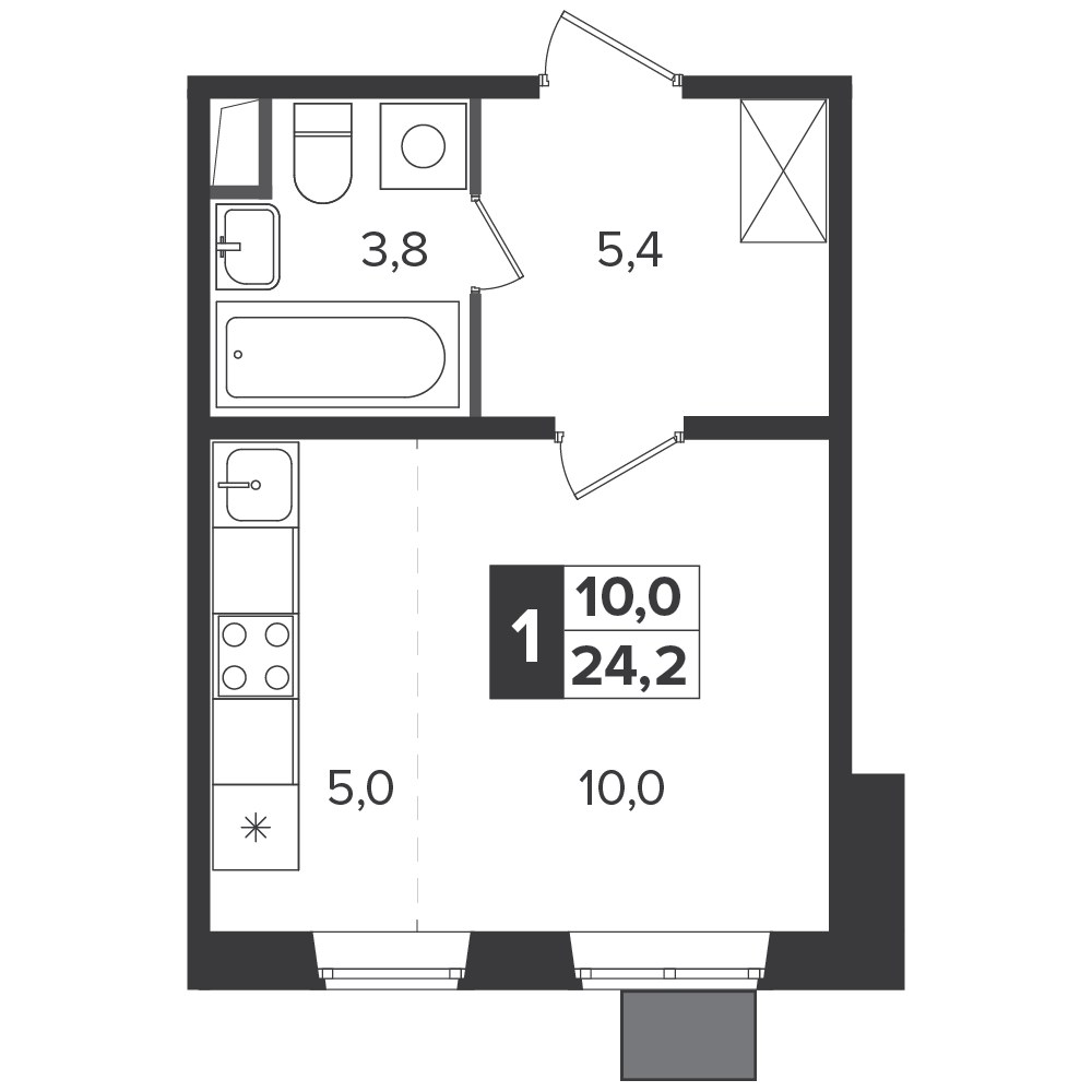 Планировка 23.7 м²