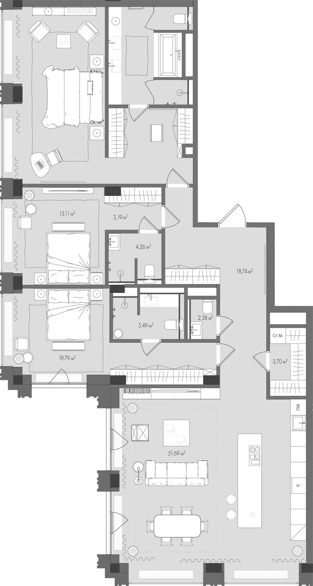 Планировка 169.9 м²