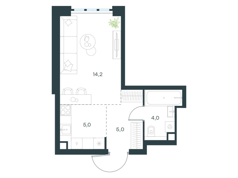 Планировка 28.2 м²