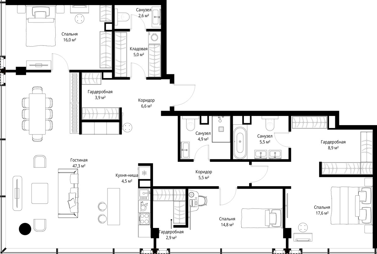 Планировка 146.0 м²