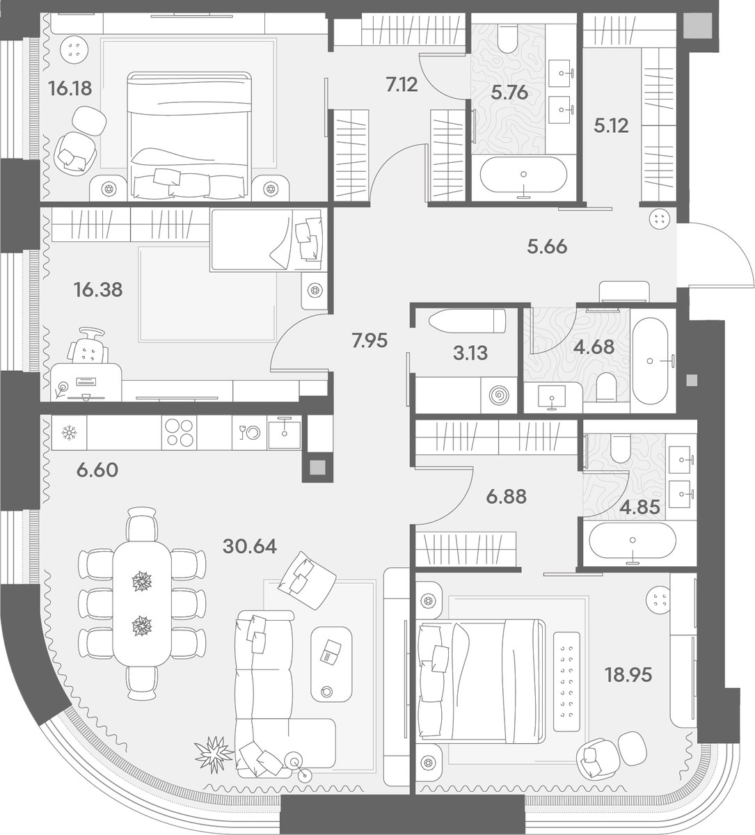 Планировка 139.9 м²