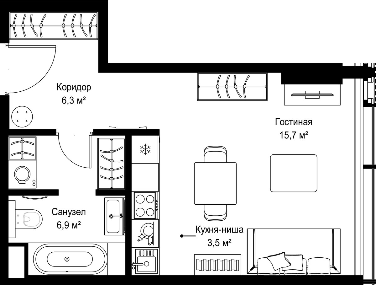 Планировка 32.4 м²