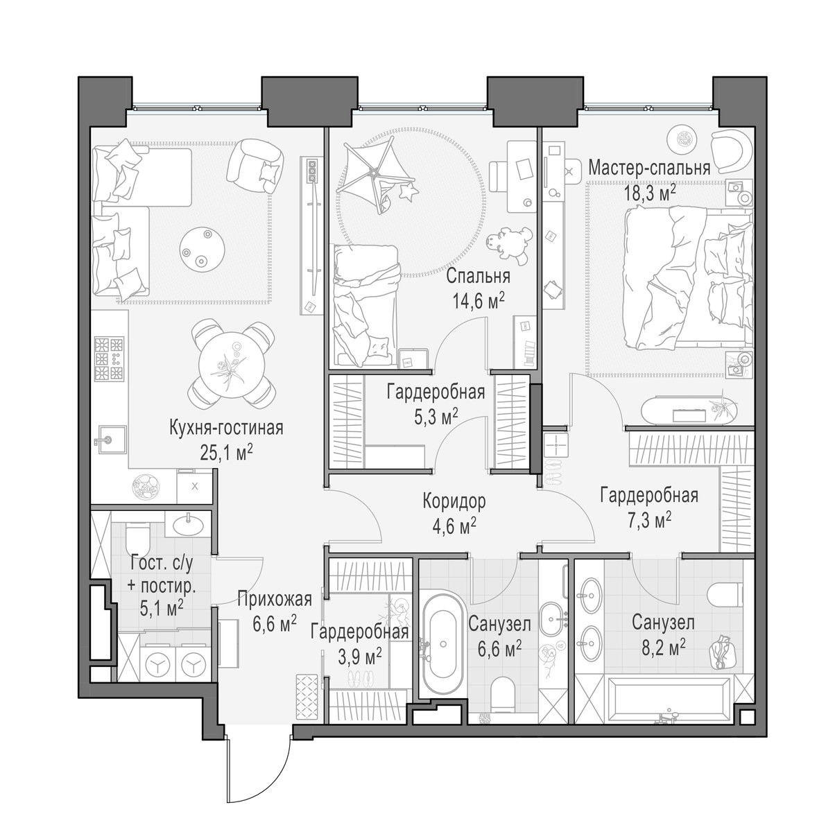 Планировка 106.3 м²