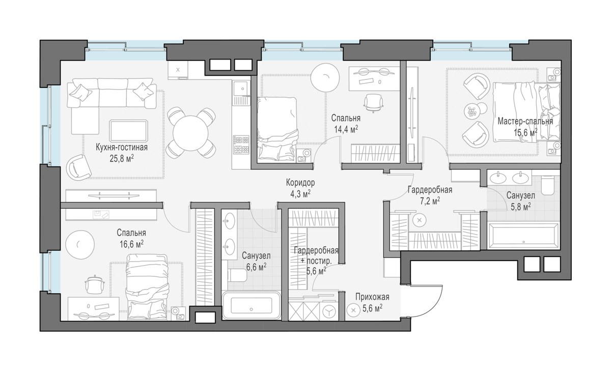 Планировка 112.4 м²