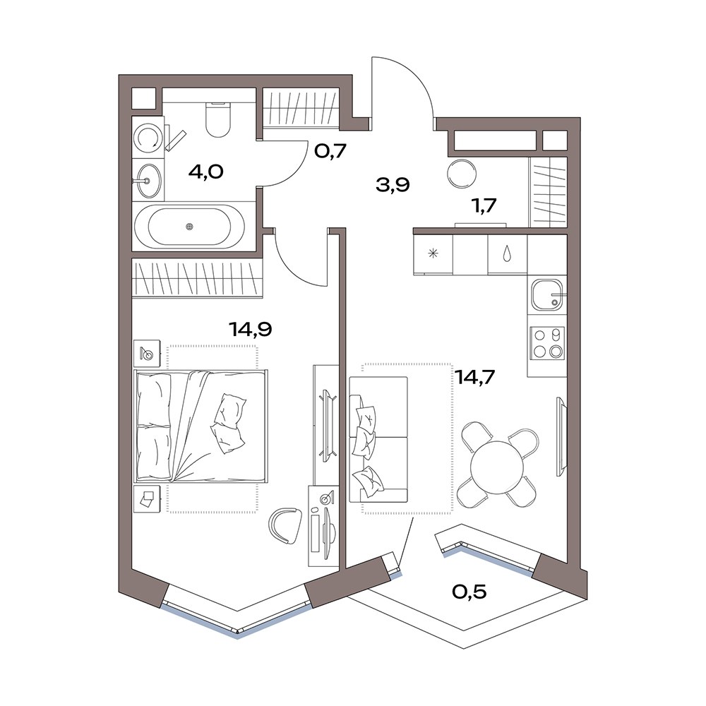 Планировка 40.9 м²