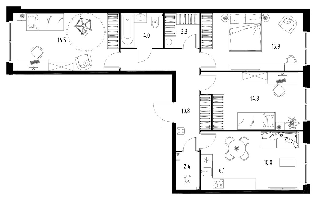 Планировка 83.6 м²