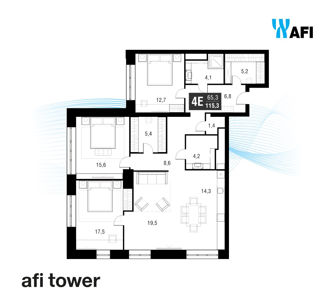 Планировка 115.1 м²