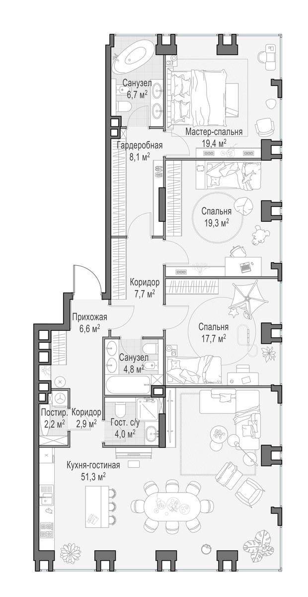 Планировка 149.8 м²