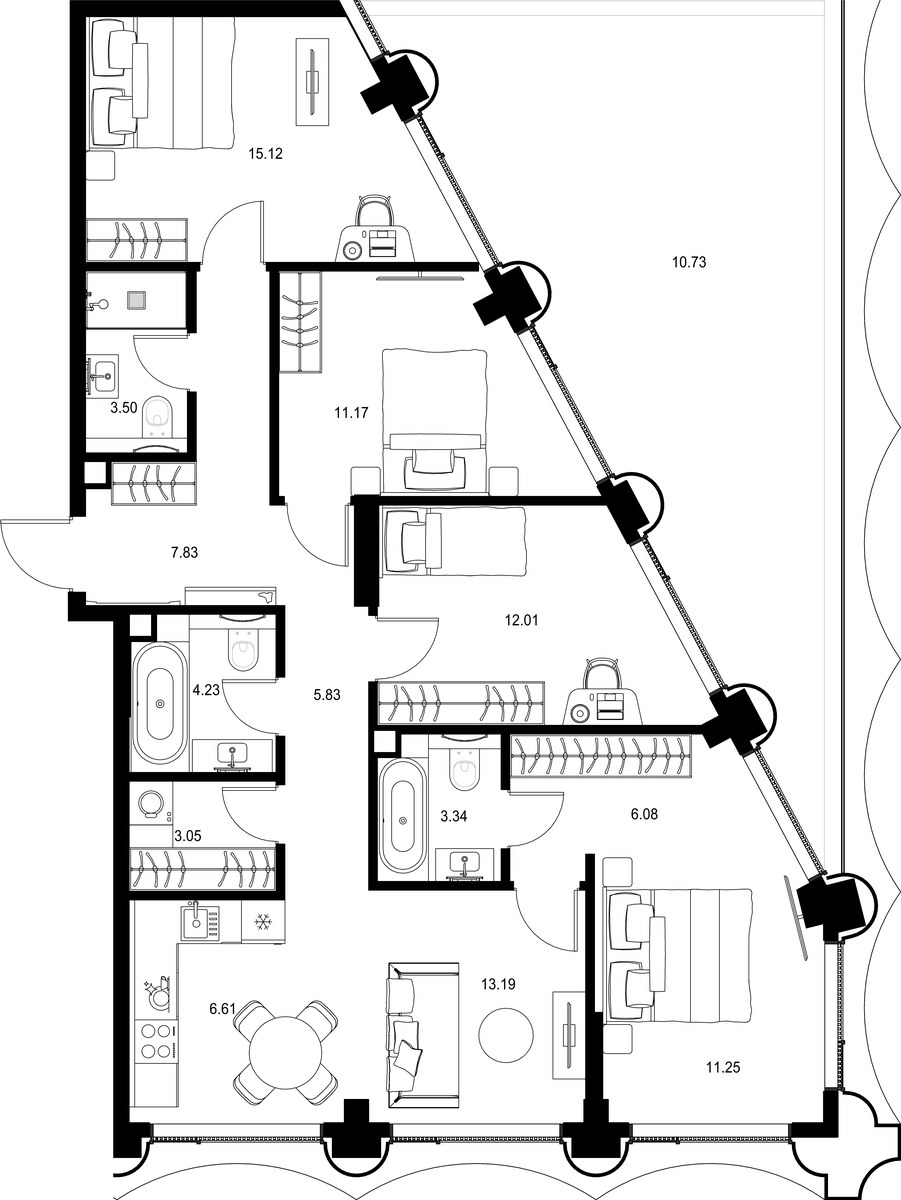 Планировка 113.94 м²