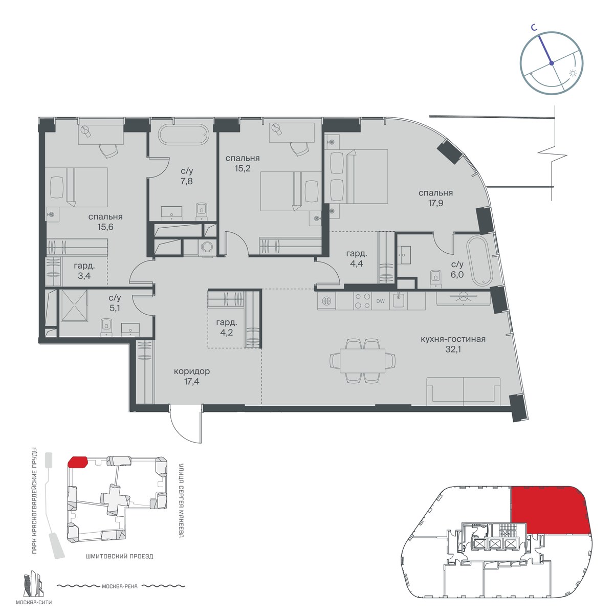 Планировка 129.4 м²