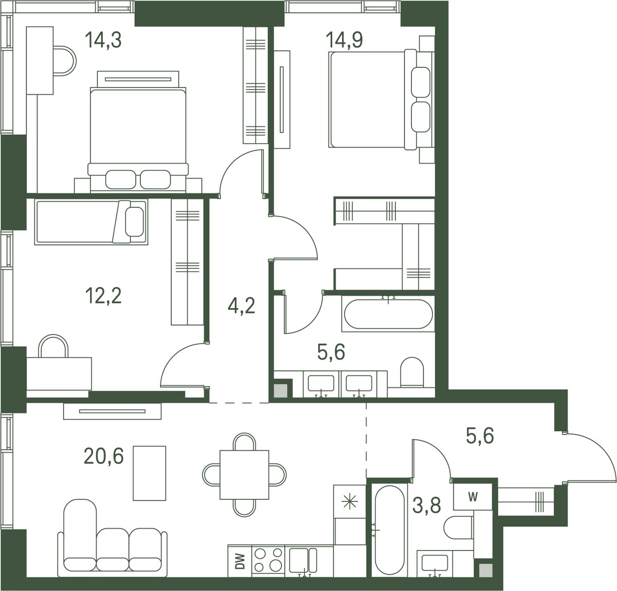 Планировка 81.2 м²
