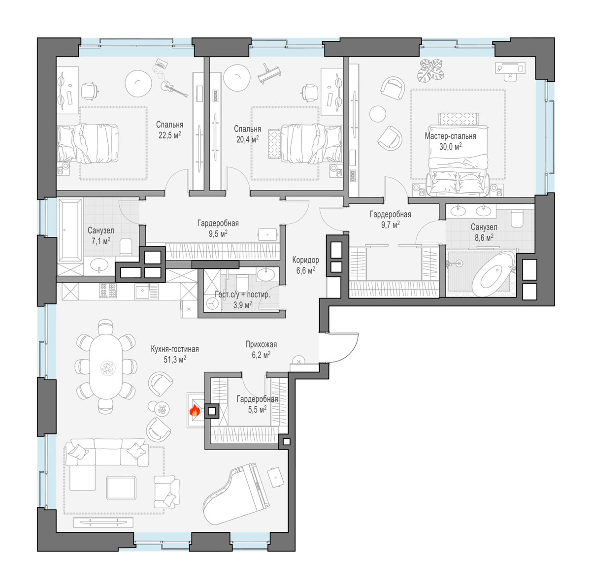 Планировка 188.7 м²