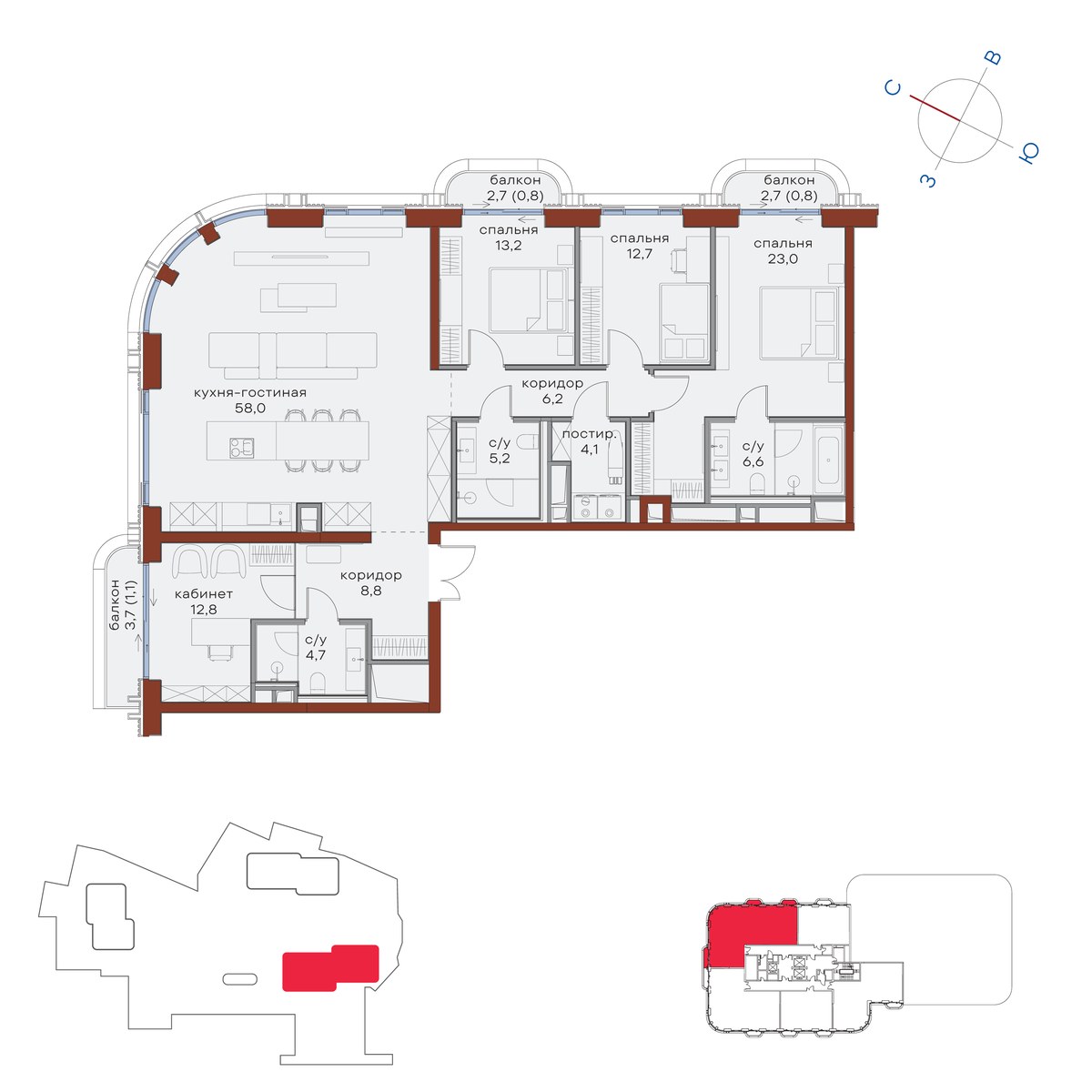 Планировка 158.0 м²